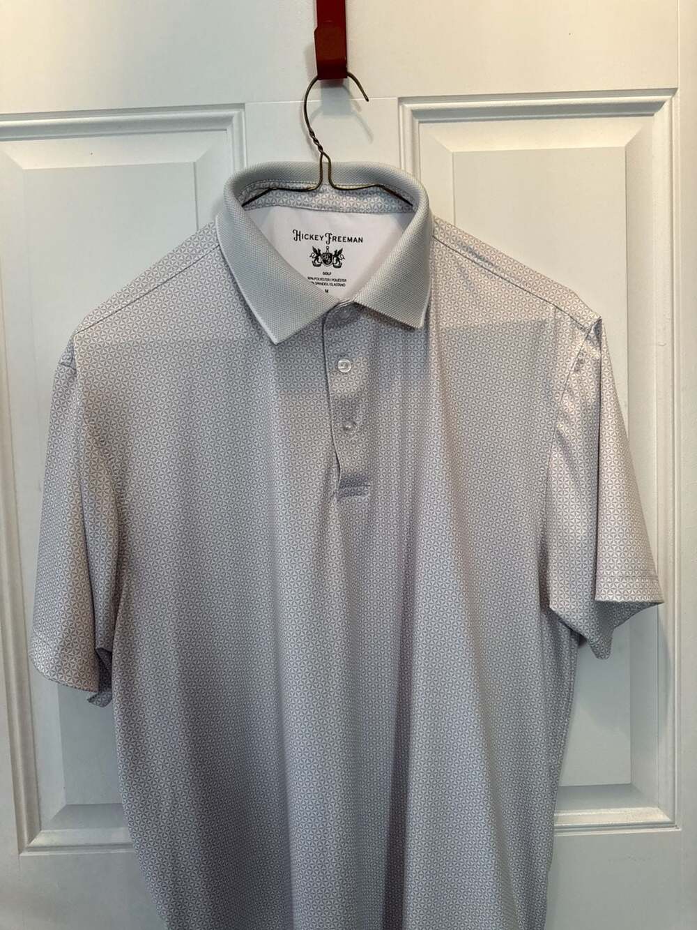 Hickey Freeman Golf Performance Geometric Print Polo Shirt